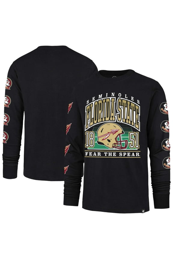 Men's '47 Black Florida State Seminoles Go Big Long Sleeve T-Shirt