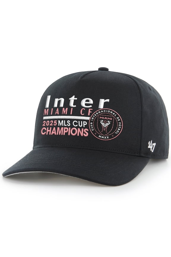 Men's '47  Black Inter Miami CF 2025 MLS Cup Champions Hitch Adjustable Hat