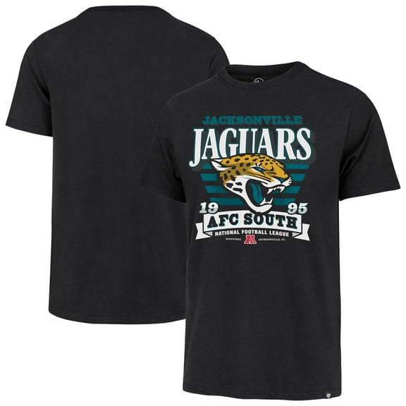 Men's '47 Black Jacksonville Jaguars Stripe Splash Franklin T-Shirt