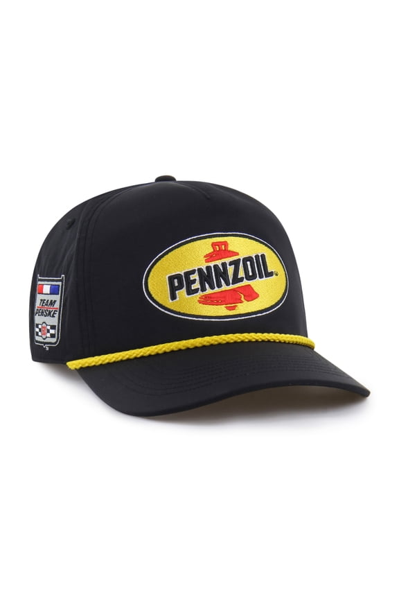 Men's '47 Black Joey Logano Sponsor Logo Side Patch brrr- Hitch Rope Adjustable Hat