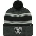 thumbnail image 1 of Men's '47 Black Las Vegas Raiders Fadeout Cuffed Knit Hat with Pom, 1 of 1
