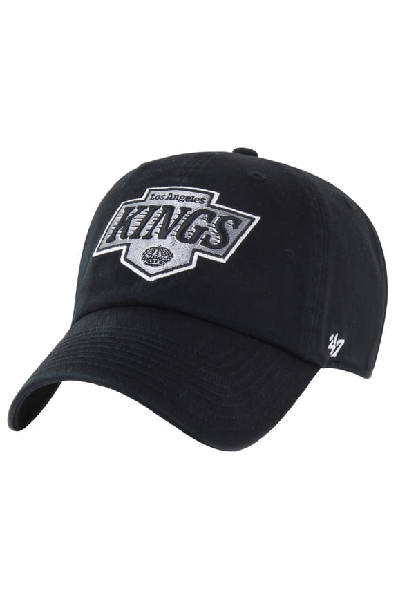 Men's '47  Black Los Angeles Kings Core Logo Clean Up Adjustable Hat
