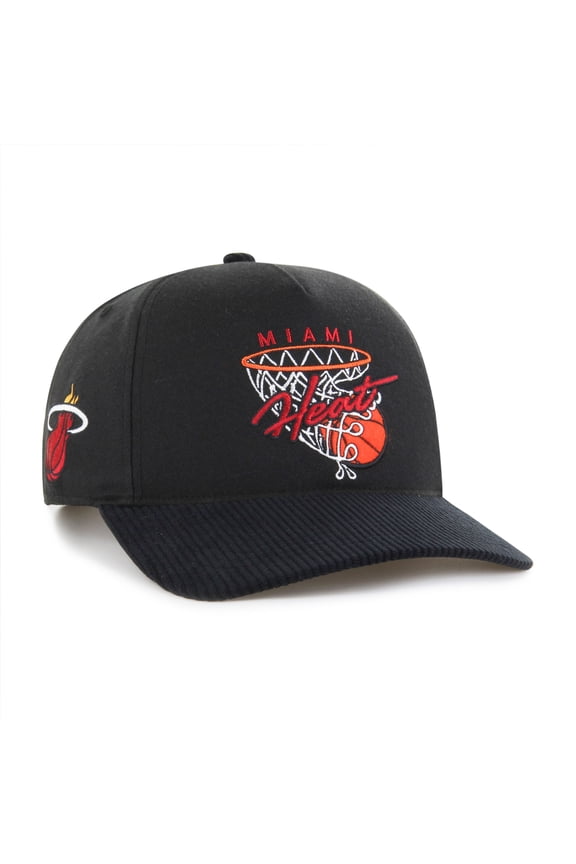 Men's '47 Black Miami Heat Nothing But Net Hitch Adjustable Hat