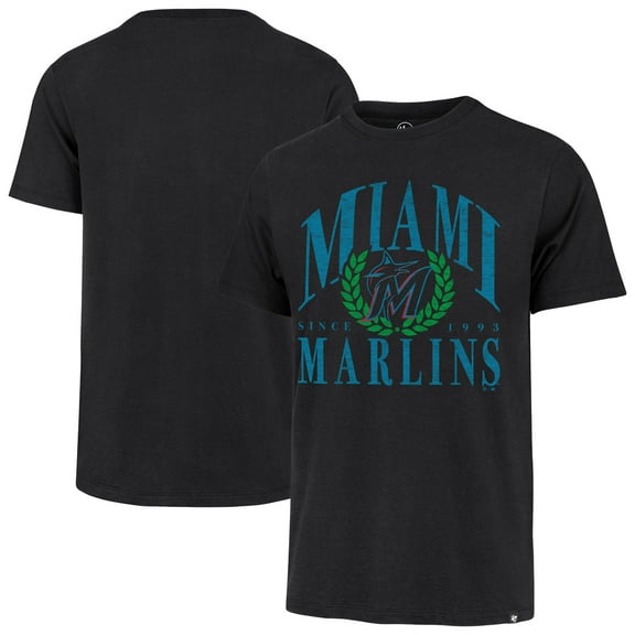 Men's '47 Black Miami Marlins Pitchout Franklin T-Shirt