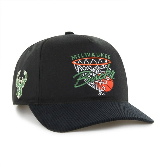 Men's '47  Black Milwaukee Bucks Nothing But Net Hitch Adjustable Hat