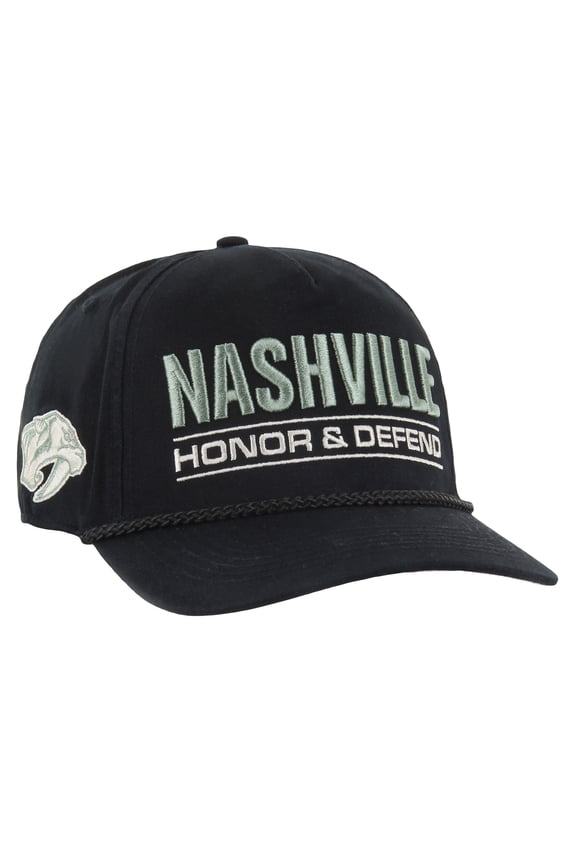 Men's '47 Black Nashville Predators OHT Military Appreciation Homeland Honor and Defend Hitch Adjustable Hat