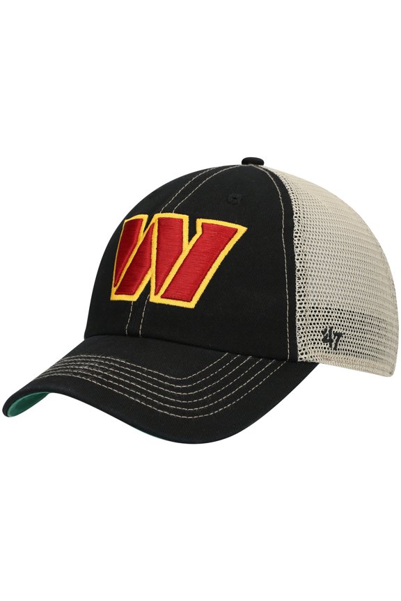 Men's '47 Black/Natural Washington Commanders Trawler Clean Up Trucker Snapback Hat