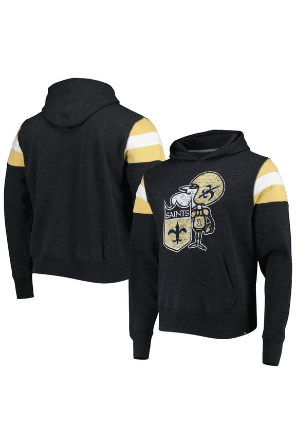 Men's '47 Black New Orleans Saints Legacy Premier Nico Pullover Hoodie