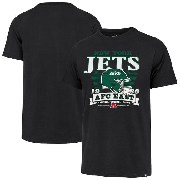 Men's '47 Black New York Jets Stripe Splash Franklin T-Shirt
