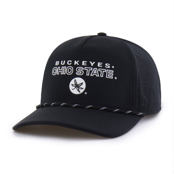 Men's '47 Black Ohio State Buckeyes Forward Vent Hitch Rope Adjustable Hat
