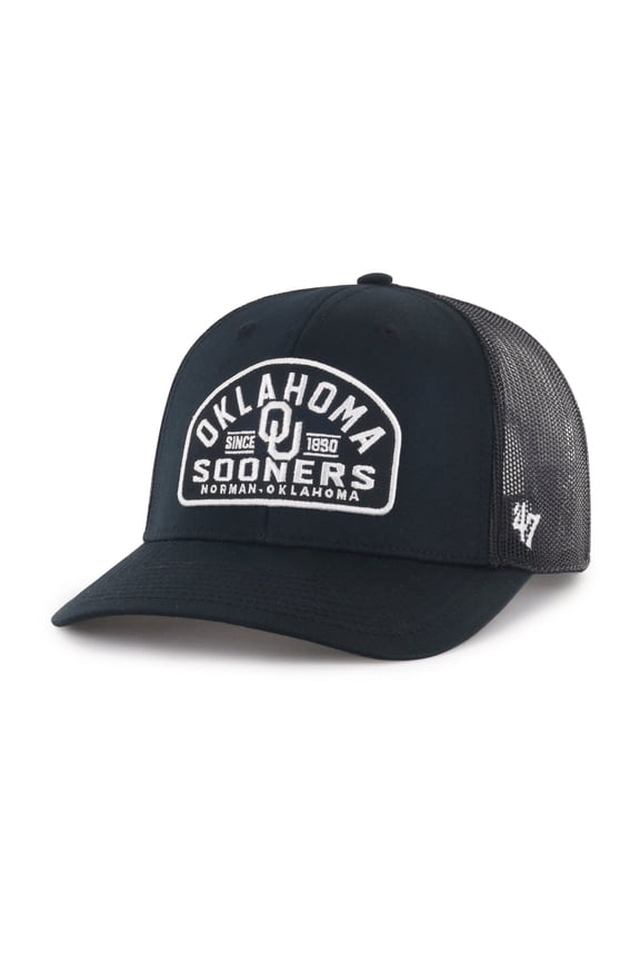 Men's '47  Black Oklahoma Sooners Leland Trucker Adjustable Hat