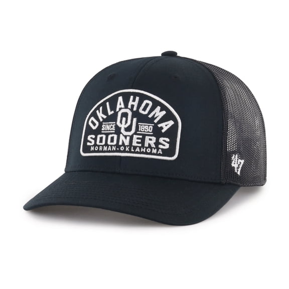 Men's '47 Black Oklahoma Sooners Leland Trucker Adjustable Hat