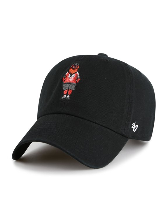 Men's '47 Black Philadelphia Flyers Gritty Alternate Logo Clean Up Adjustable Hat