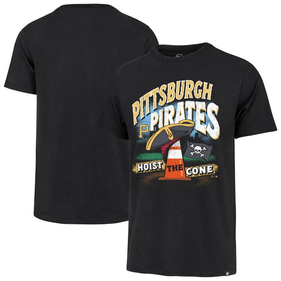 Men's '47 Black Pittsburgh Pirates Hoist the Cone Regional Franklin T-Shirt