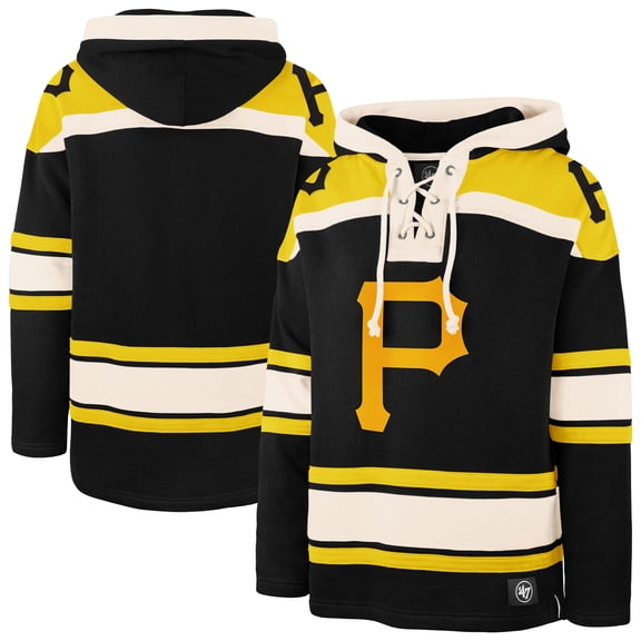 Men's '47 Black Pittsburgh Pirates Superior Lacer Pullover Hoodie