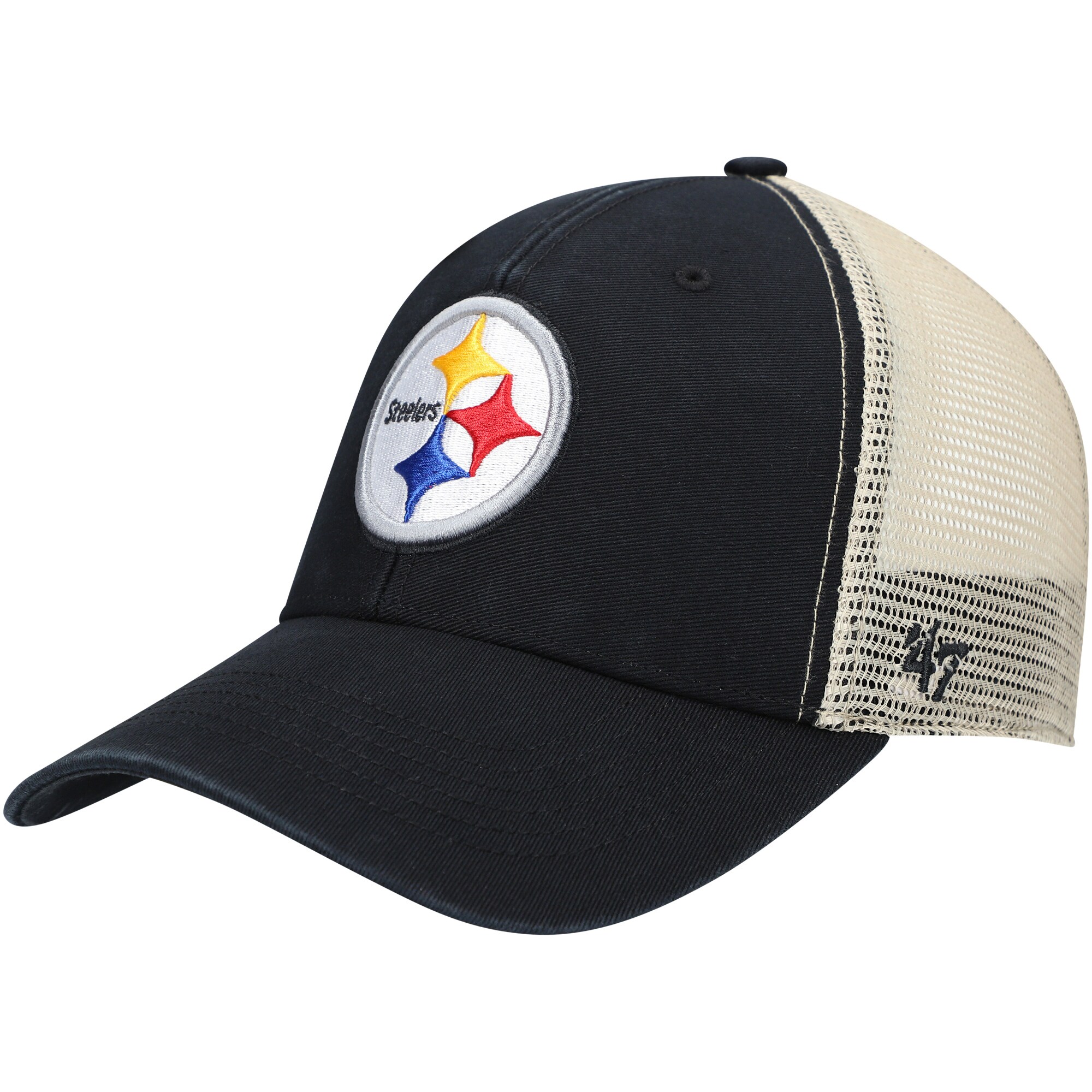 Men's '47 Black Pittsburgh Steelers Flagship MVP Snapback Hat - OSFA - image 1 of 4