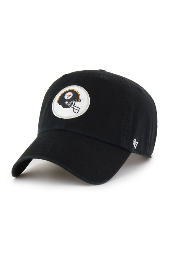 Men's '47 Black Pittsburgh Steelers Hard Hat Clean Up Adjustable Hat