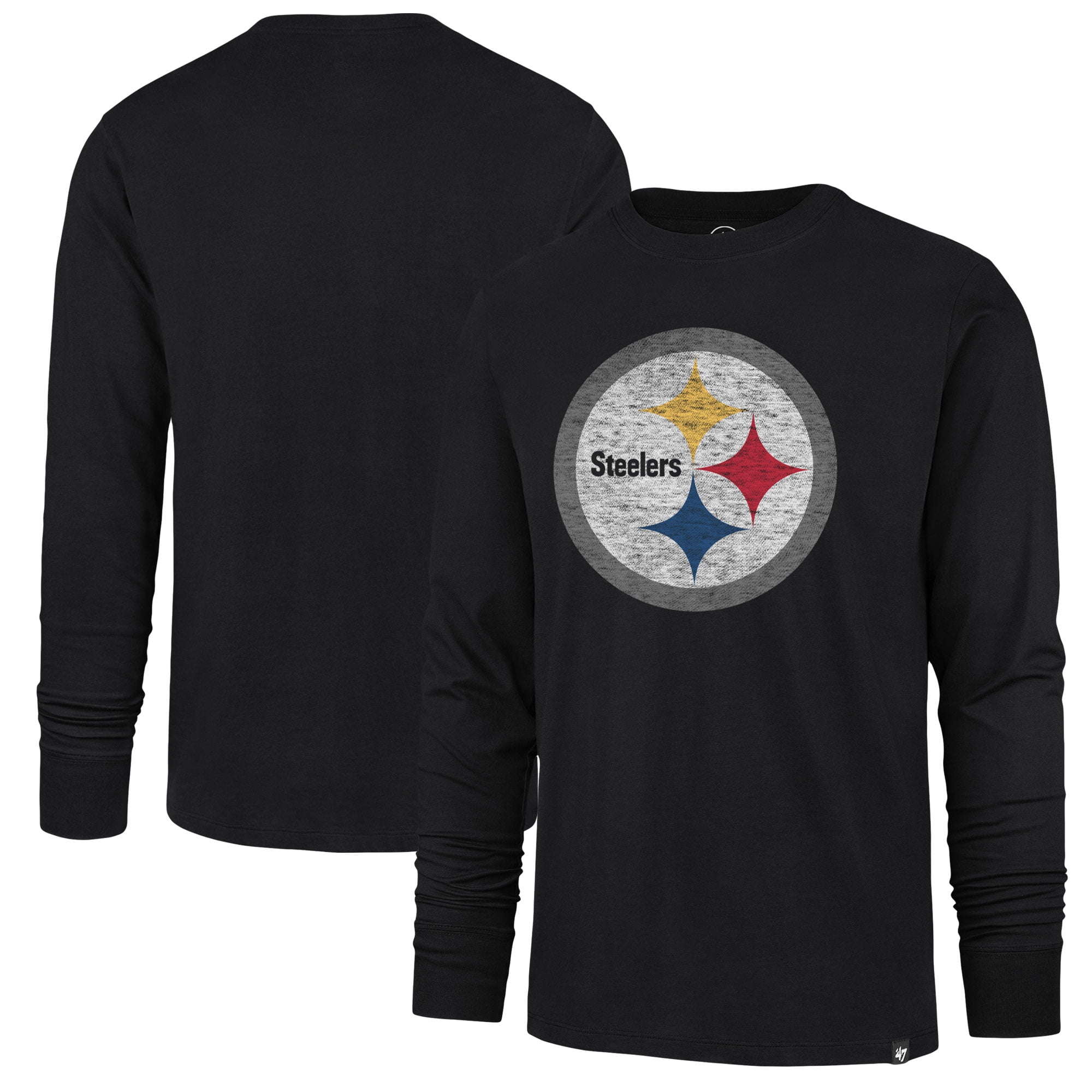 Men's '47 Black Pittsburgh Steelers Premier Franklin Long Sleeve T