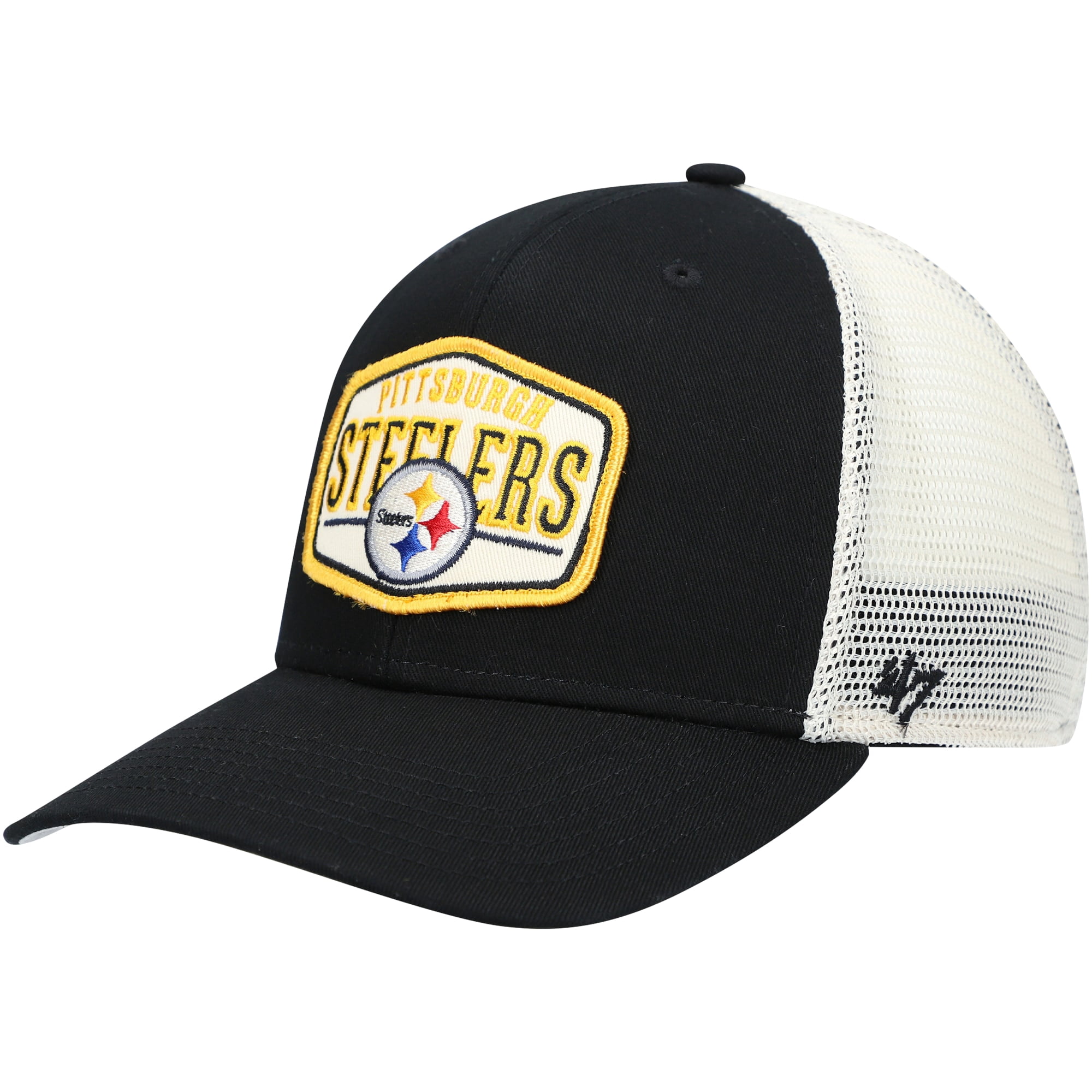 Men's '47 Black Pittsburgh Steelers Shumay MVP Snapback Hat - OSFA