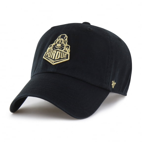 Unisex '47  Black Purdue Boilermakers Mascot Clean Up Adjustable Hat