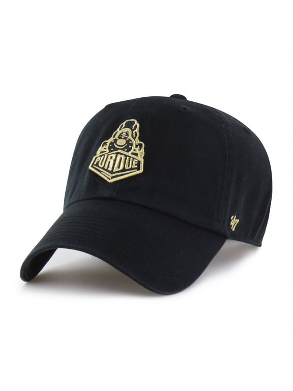 Unisex '47 Black Purdue Boilermakers Mascot Clean Up Adjustable Hat