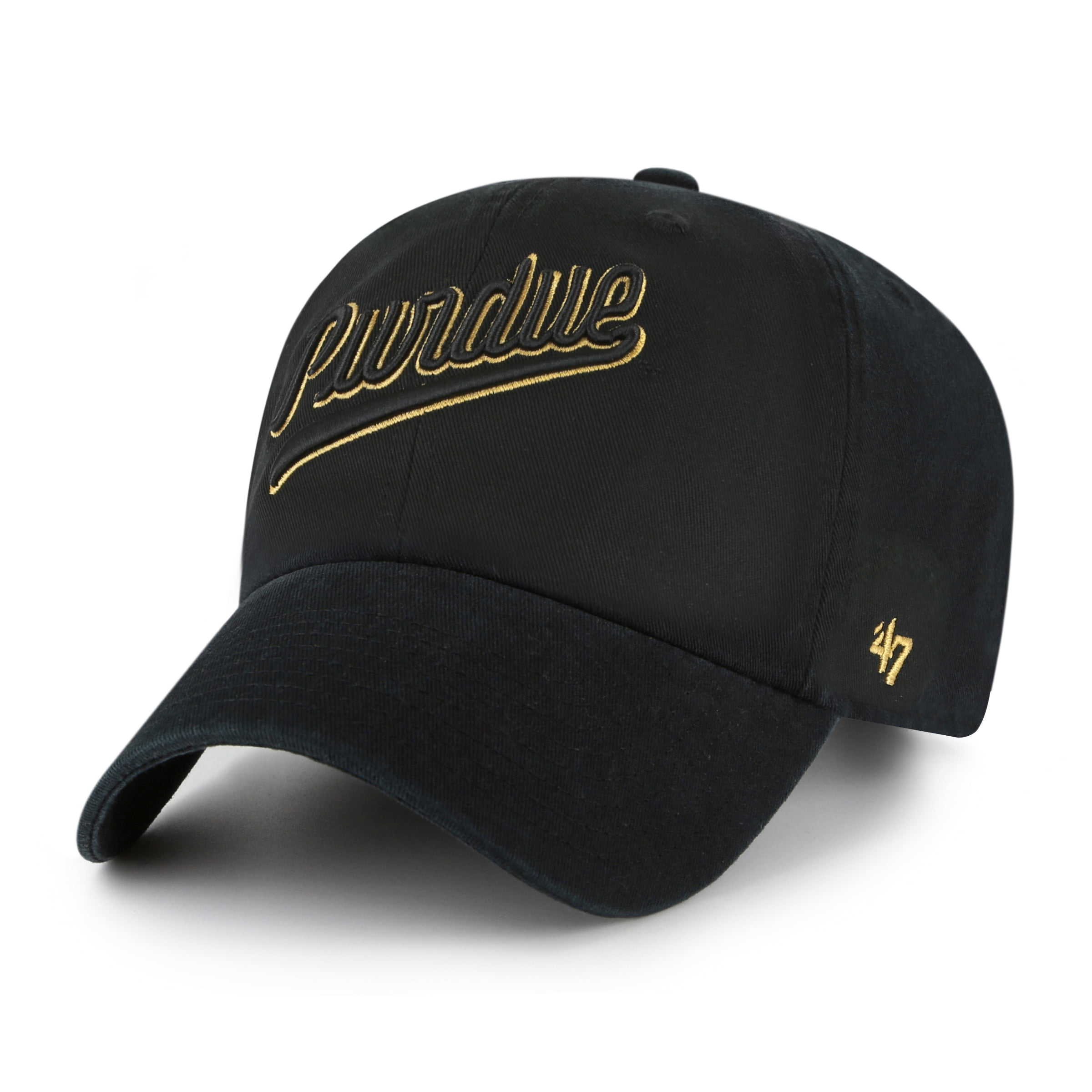 Men's '47 Black Purdue Boilermakers Vault Clean Up Adjustable Hat ...