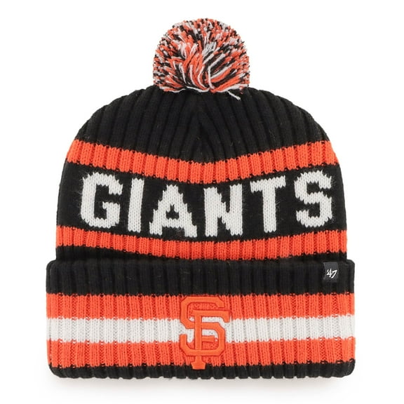 Men's '47 Black San Francisco Giants Bering Cuffed Knit Hat with Pom