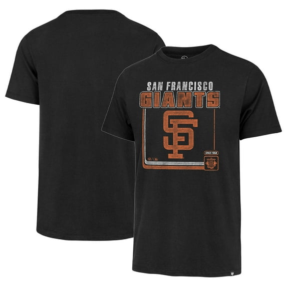 Men's '47 Black San Francisco Giants Cooperstown Collection Borderline Franklin T-Shirt