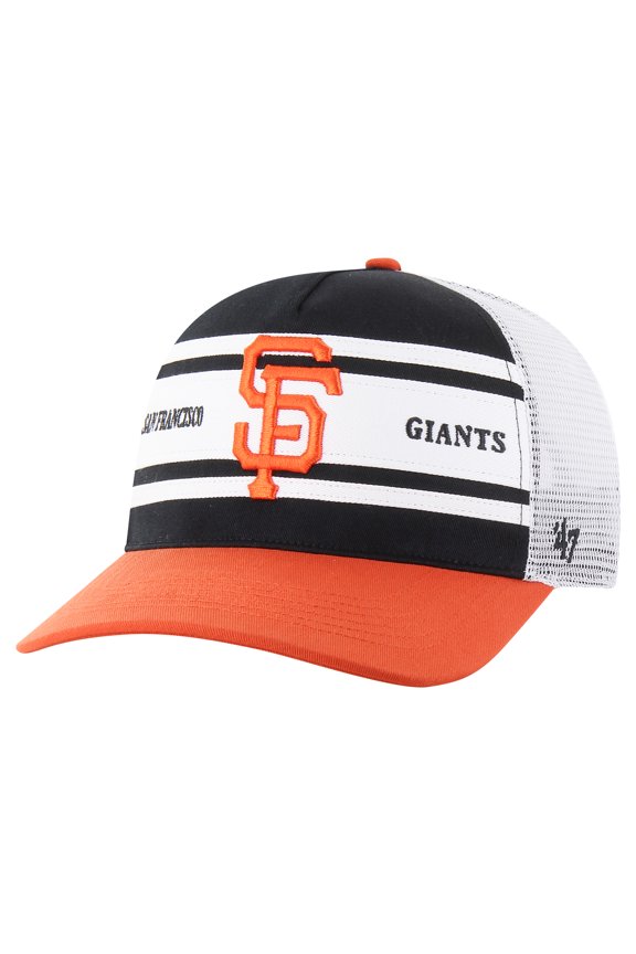 Men's '47 Black San Francisco Giants Gridiron Super Stripe Relaxed Trucker Hitch Adjustable Hat