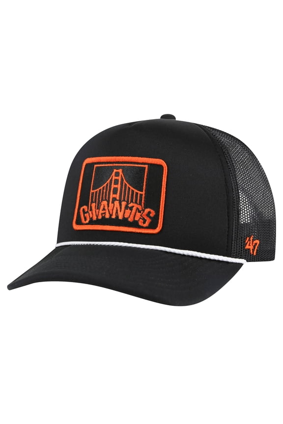 Men's '47 Black San Francisco Giants Local Patch Foam Front Trucker Adjustable Hat