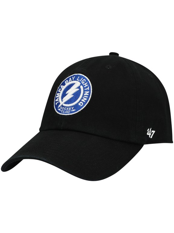 Men's '47 Black Tampa Bay Lightning Team Clean Up Adjustable Hat