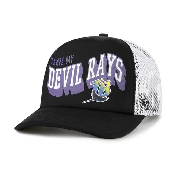 Men's '47 Black Tampa Bay Rays Meander Foam Trucker Snapback Hat