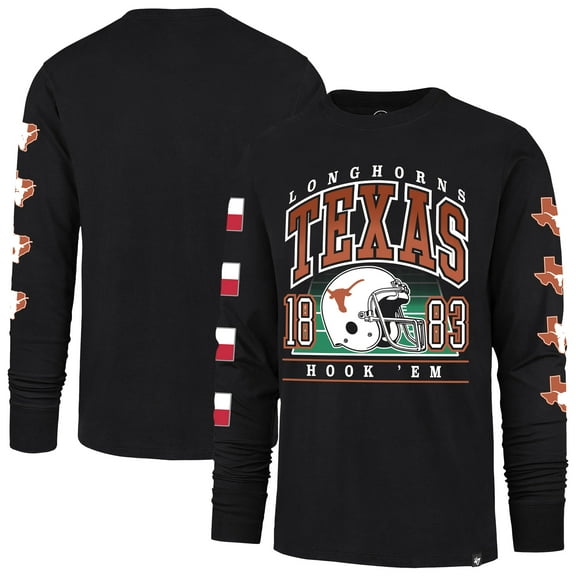 Men's '47  Black Texas Longhorns Go Big Long Sleeve T-Shirt