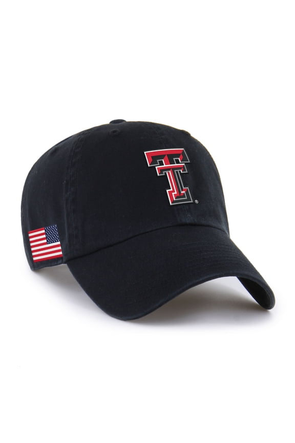 Men's '47 Black Texas Tech Red Raiders Americana Heritage Clean Up Adjustable Hat