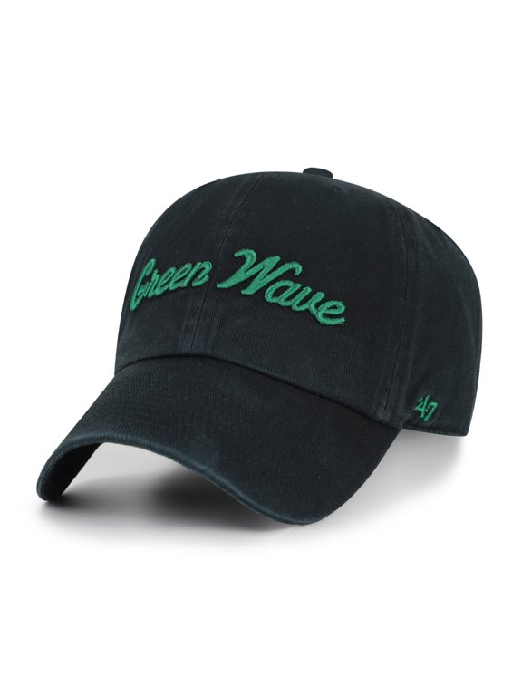 Unisex '47 Tulane Green Wave Black Vault Clean Up Adjustable Hat
