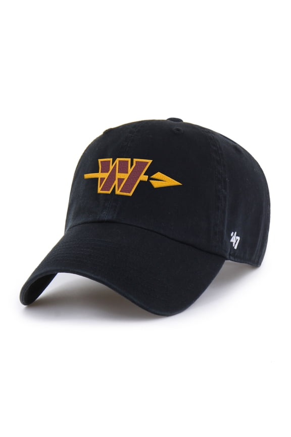 Men's '47 Black Washington Commanders Alternate Clean Up Adjustable Hat