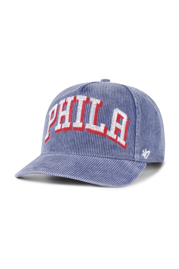 Men's '47  Blue Philadelphia 76ers Reclaim Snow Wash Corduroy Adjustable Hitch Hat