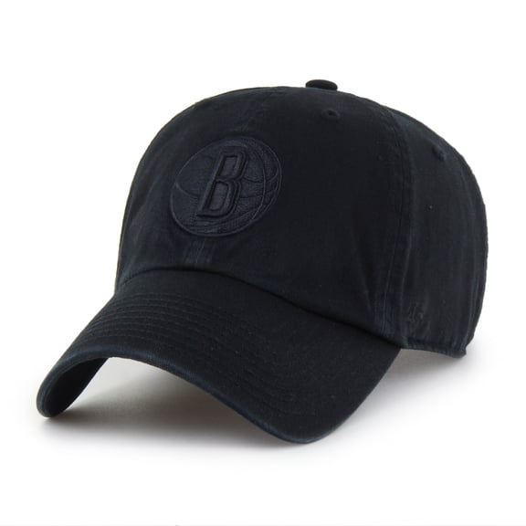 Men's '47 Brooklyn Nets Black on Black Clean Up Adjustable Hat