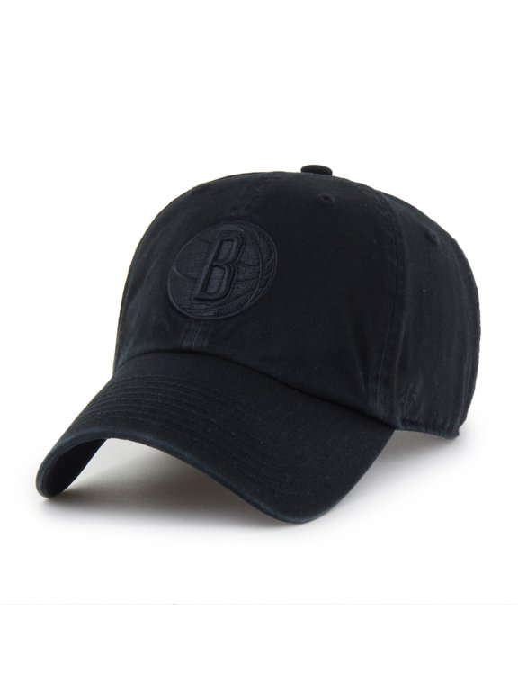Men's '47 Brooklyn Nets Black on Black Clean Up Adjustable Hat