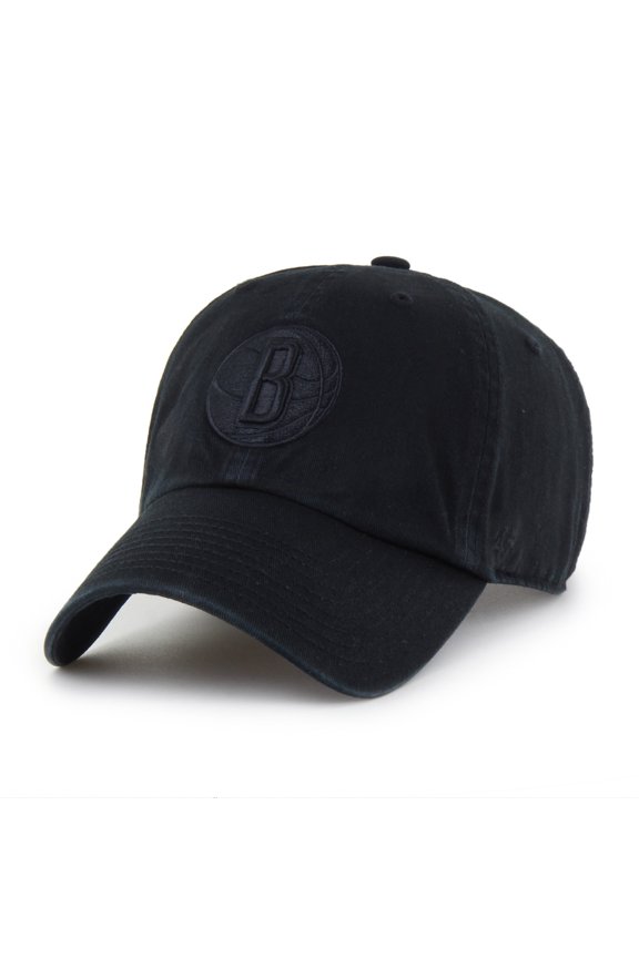 Men's '47 Brooklyn Nets Black on Black Clean Up Adjustable Hat