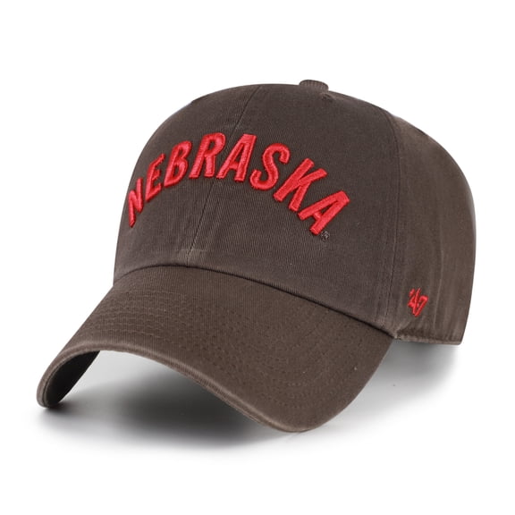 Unisex '47 Nebraska Huskers Brown Vault Clean Up Adjustable Hat