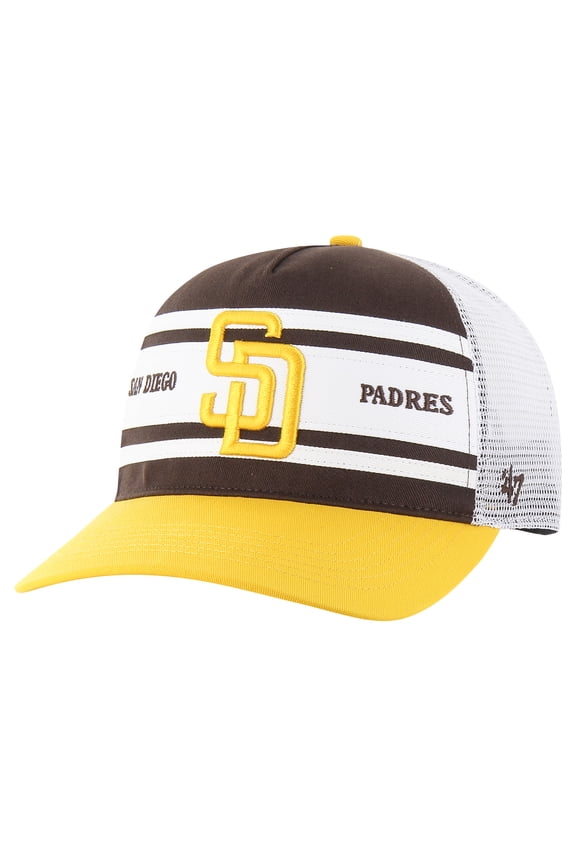 Men's '47 Brown San Diego Padres Gridiron Super Stripe Relaxed Trucker Hitch Adjustable Hat