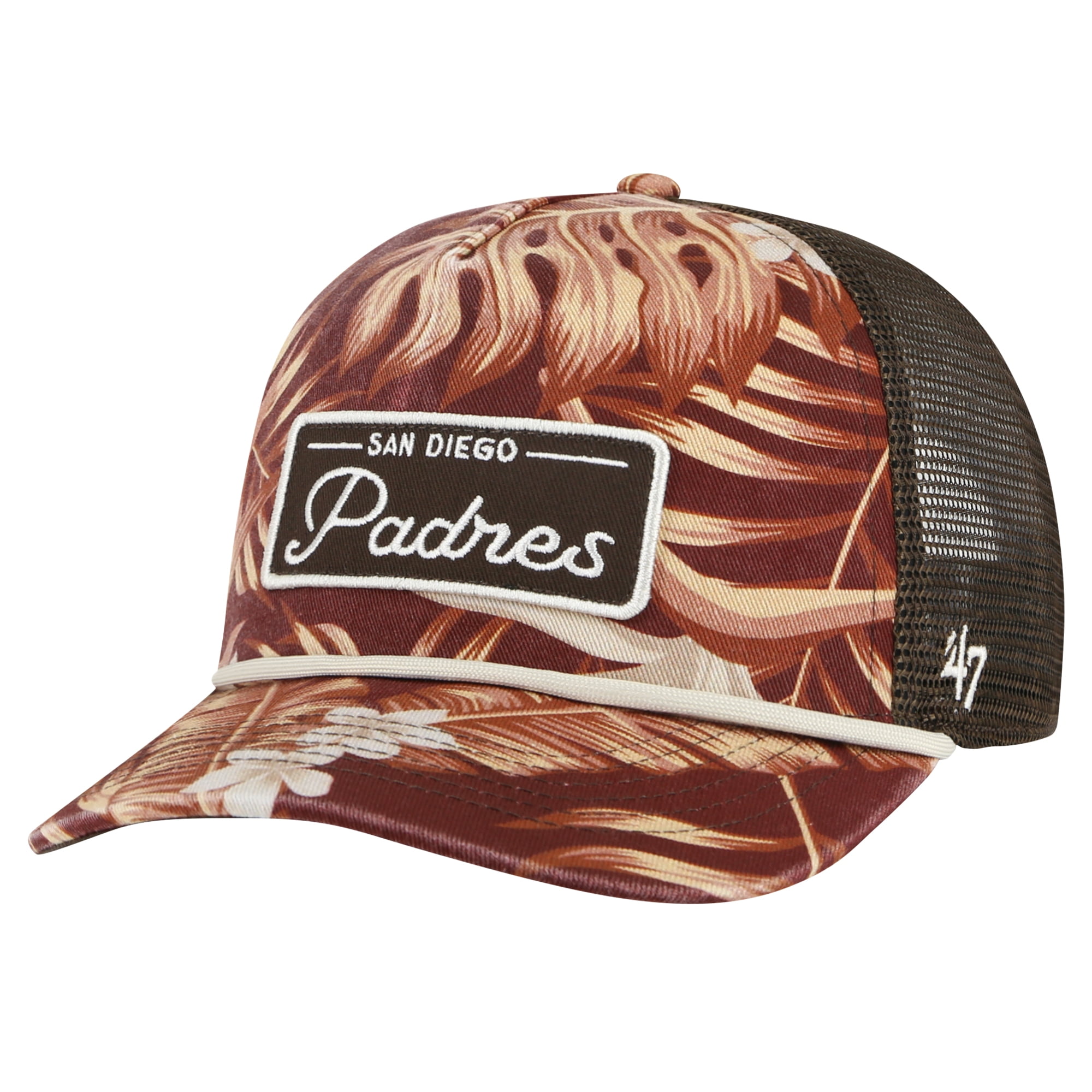 Men s 47 Brown San Diego Padres Tropicalia Trucker Hitch Adjustable Hat Walmart