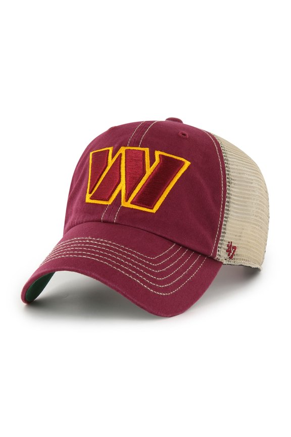 Men's '47 Burgundy/Natural Washington Commanders Trawler Clean Up Trucker Snapback Hat