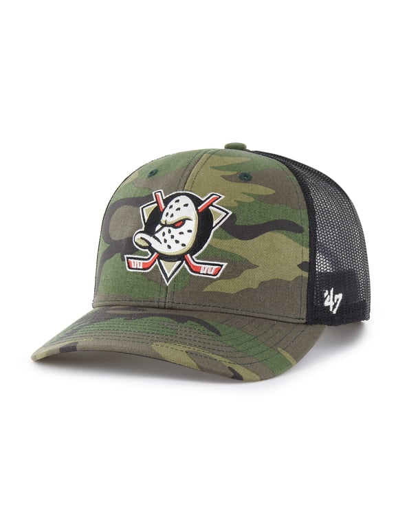 Men's '47 Camo/Black Anaheim Ducks Trucker Adjustable Hat