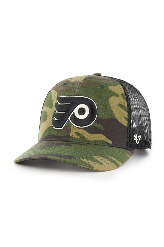 Men's '47 Camo/Black Philadelphia Flyers Trucker Snapback Hat