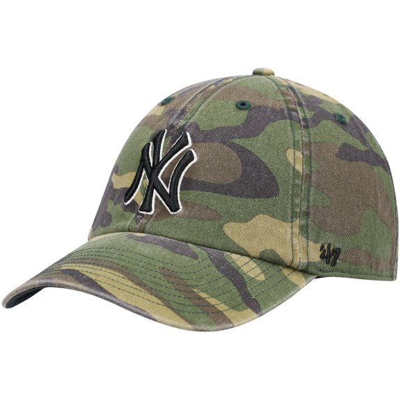 Men's '47 Camo New York Yankees Team Clean Up Adjustable Hat