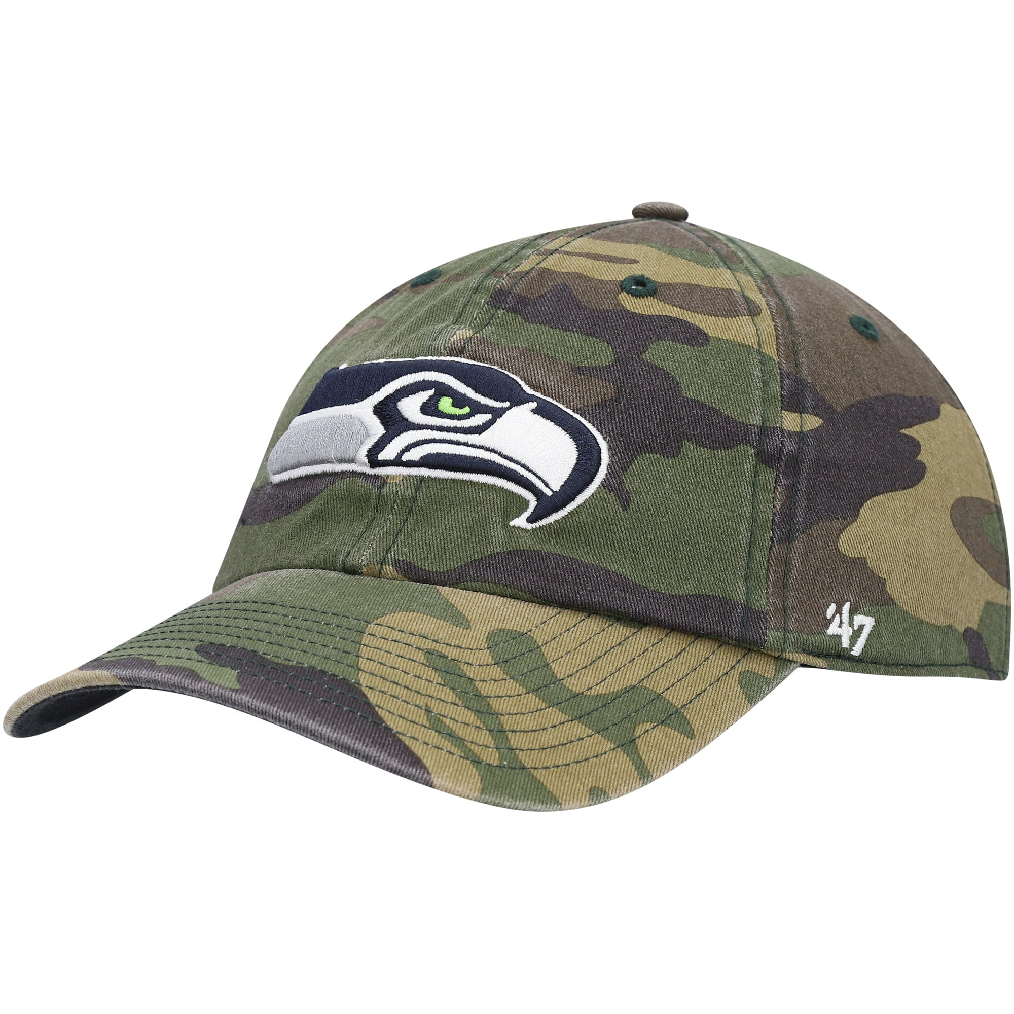 Seattle Adjustable Seahawks Hat \'47 OSFA - Clean Woodland Men\'s Camo Up