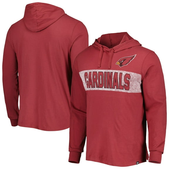 Men's '47 Cardinal Arizona Cardinals Field Franklin Hooded Long Sleeve T-Shirt