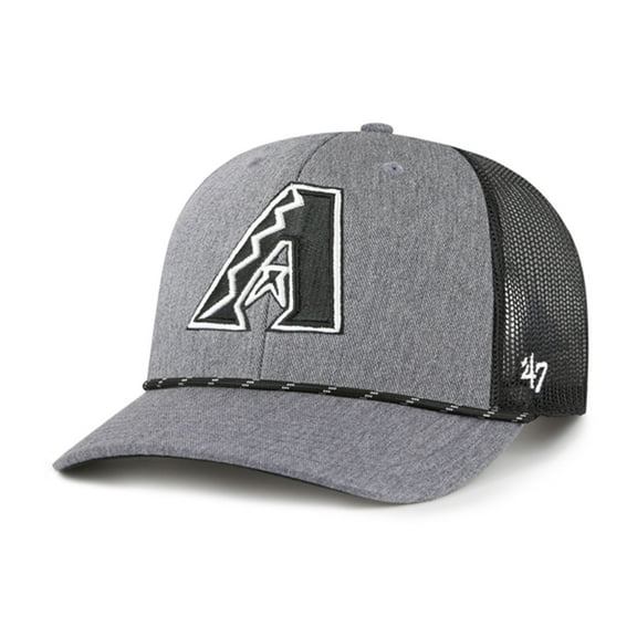 Men's '47 Charcoal Arizona Diamondbacks Carbon Rope Trucker Adjustable Hat